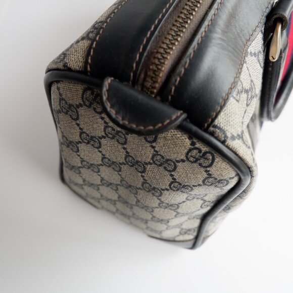 Authentic Preowned Vintage Gucci Navy Boston Bag - Picture 5 of 16